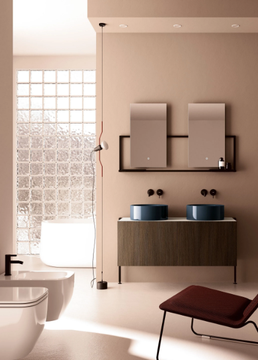 PICTURE - Double vanity unit with mirror by Scarabeo Ceramiche - view 3